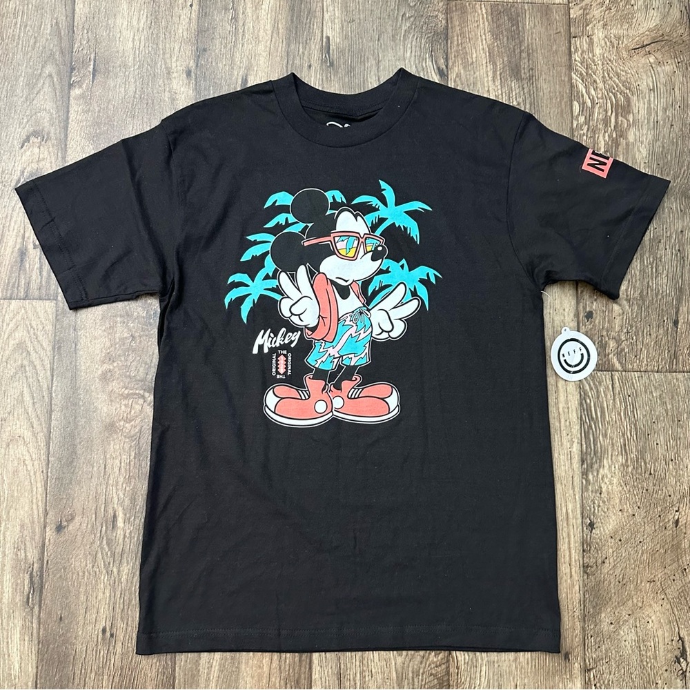 Neff X Disney Mickey Mouse Palm Tree Cotton T-Shirt Men’s Size M Black